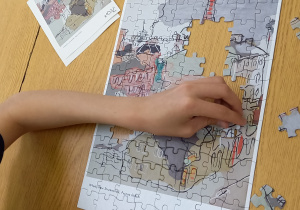 obraz Władysława Strzemińskiego pt. Pejzaż łódzki w puzzlach