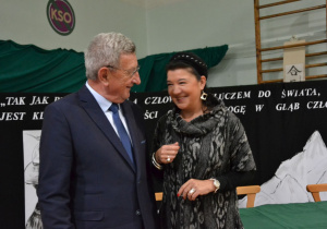 Roześmiani Kazimierz Tischner i Ewa Kowalska